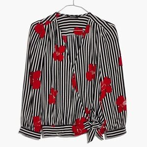 Madewell Wrap Top in Candied Orchids, Size XXS